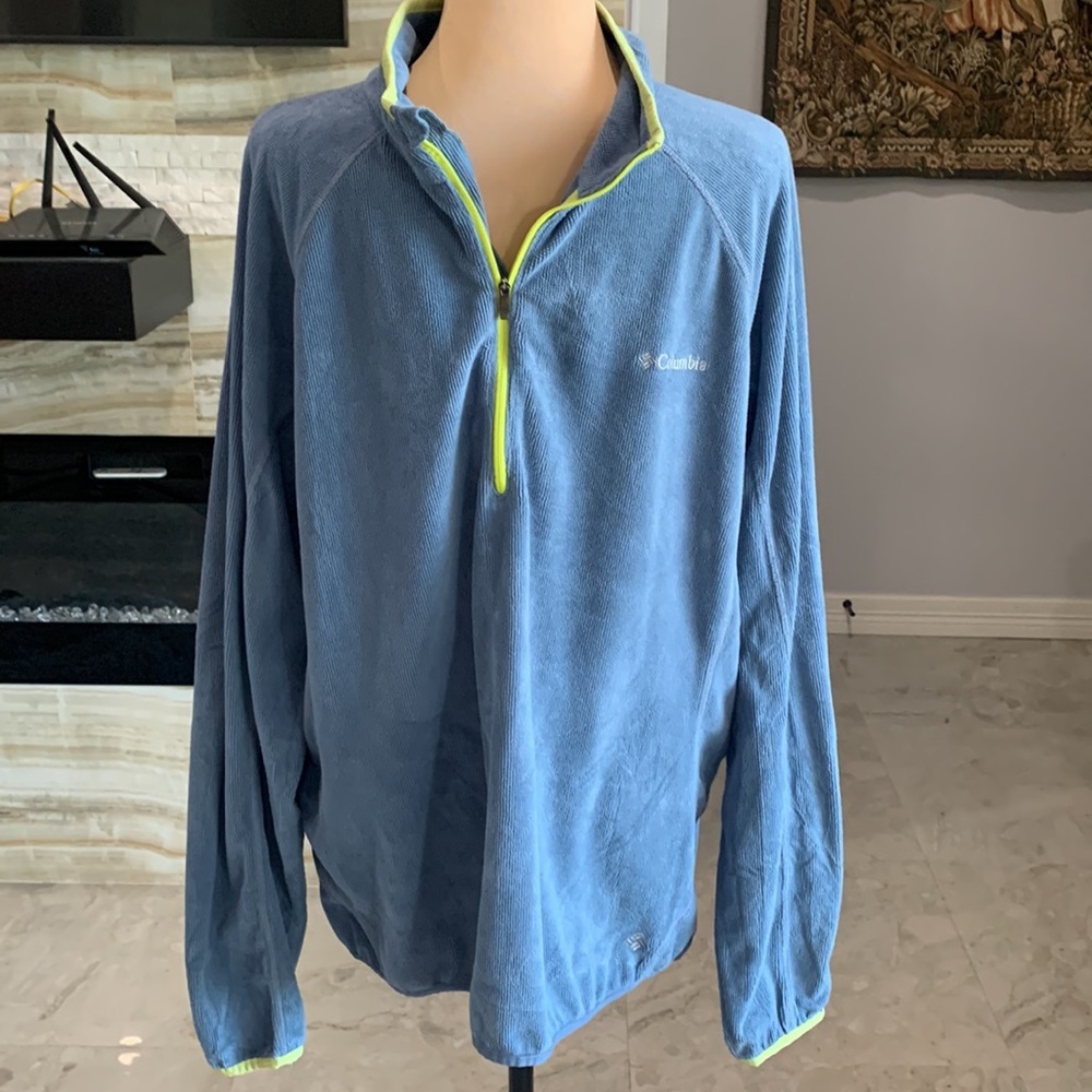 Columbia Sportswear‎ Light Blue Quarter Zip Pullover Jacket. Size XL (B5)